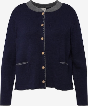 Ulla Popken Knit Cardigan in Blue: front