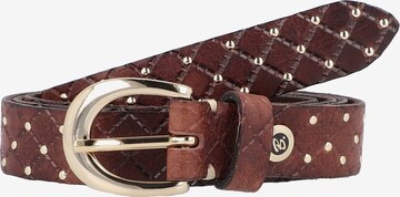 b.belt Handmade in Germany Riem in Bruin: voorkant