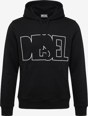 Felpa 'S-GINN-HOOD 260110' di DIESEL in nero: frontale
