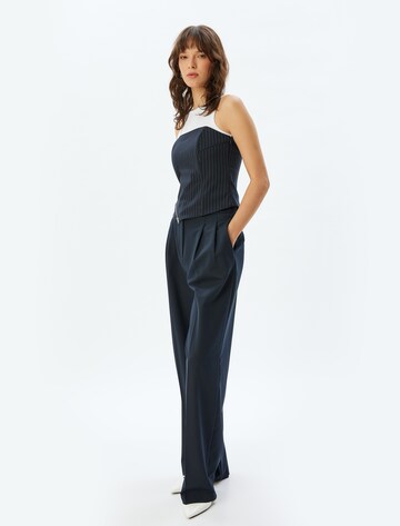 Koton Wide leg Pleat-Front Pants in Blue
