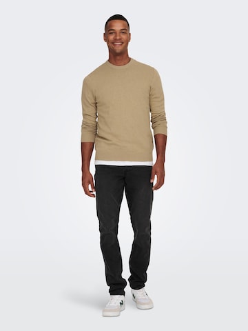 Only & Sons Pullover 'REX' in Braun