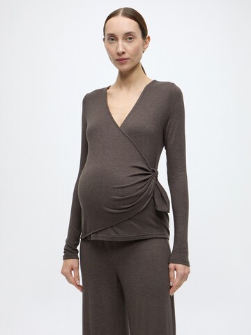 MAMALICIOUS T-shirt i brun: framsida