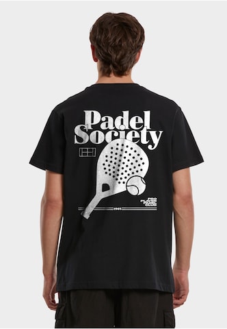 Mister Tee Shirt 'Padel Society Pro Player Padel Club' in Zwart: voorkant