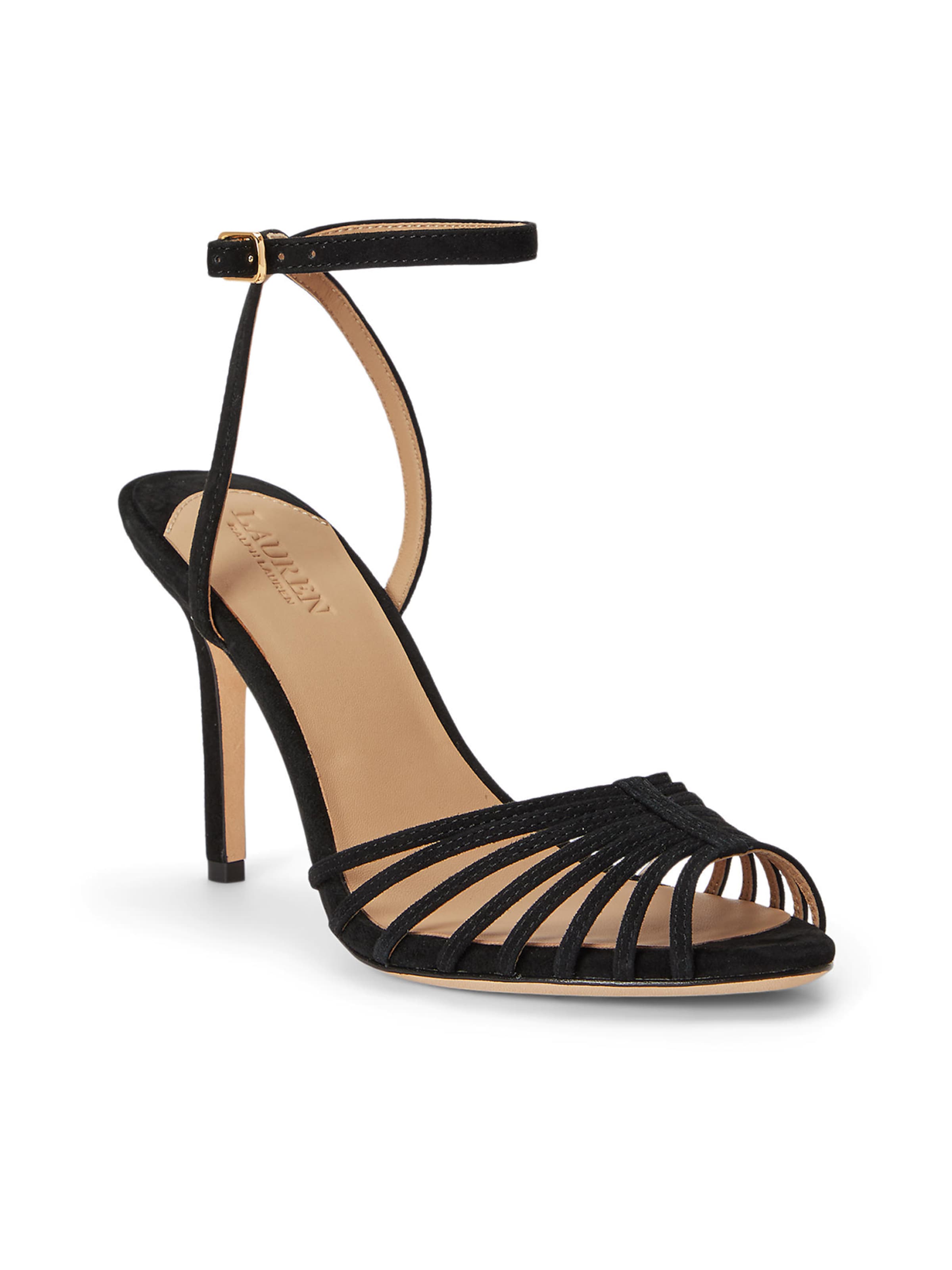 Sandalo con cinturino 'KIDSUEDE' di Lauren Ralph Lauren in nero: frontale