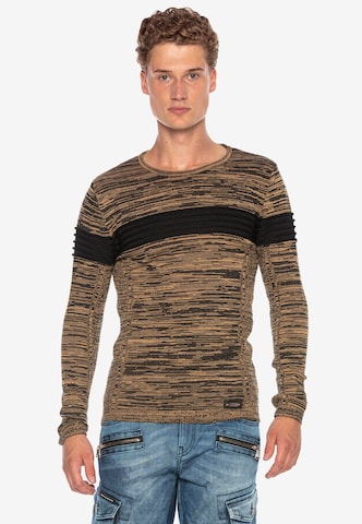 CIPO & BAXX Sweater in Brown: front