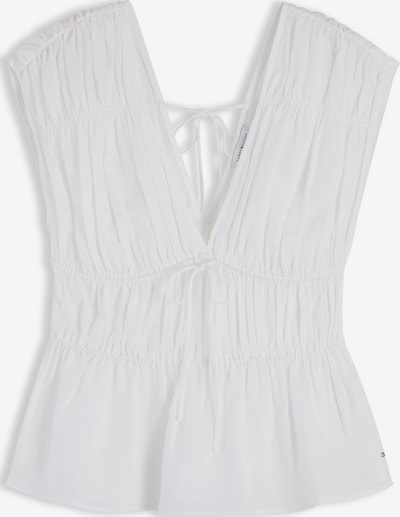 XS dydžio Palaidinė be rankovių 'Regular Fit Sleeveless Smock Blouse With' iš TOMMY HILFIGER, spalva – balta, Prekių apžvalga