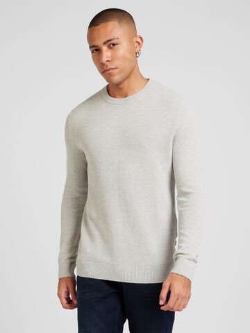 JACK & JONES Sweater 'JJEGlobe' in Grey: front