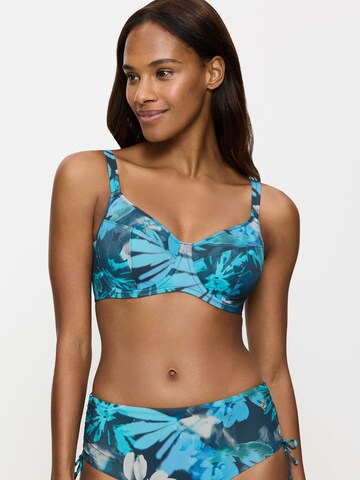 TRIUMPH Bralette Bikini Top ' Summer Fleur ' in Blue: front