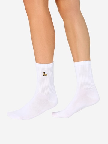 Nur Die Socks ' Good Vibes Tennis ' in White: front