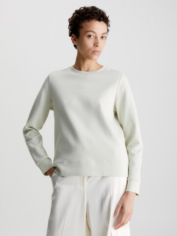 Sweat-shirt Calvin Klein en beige : devant