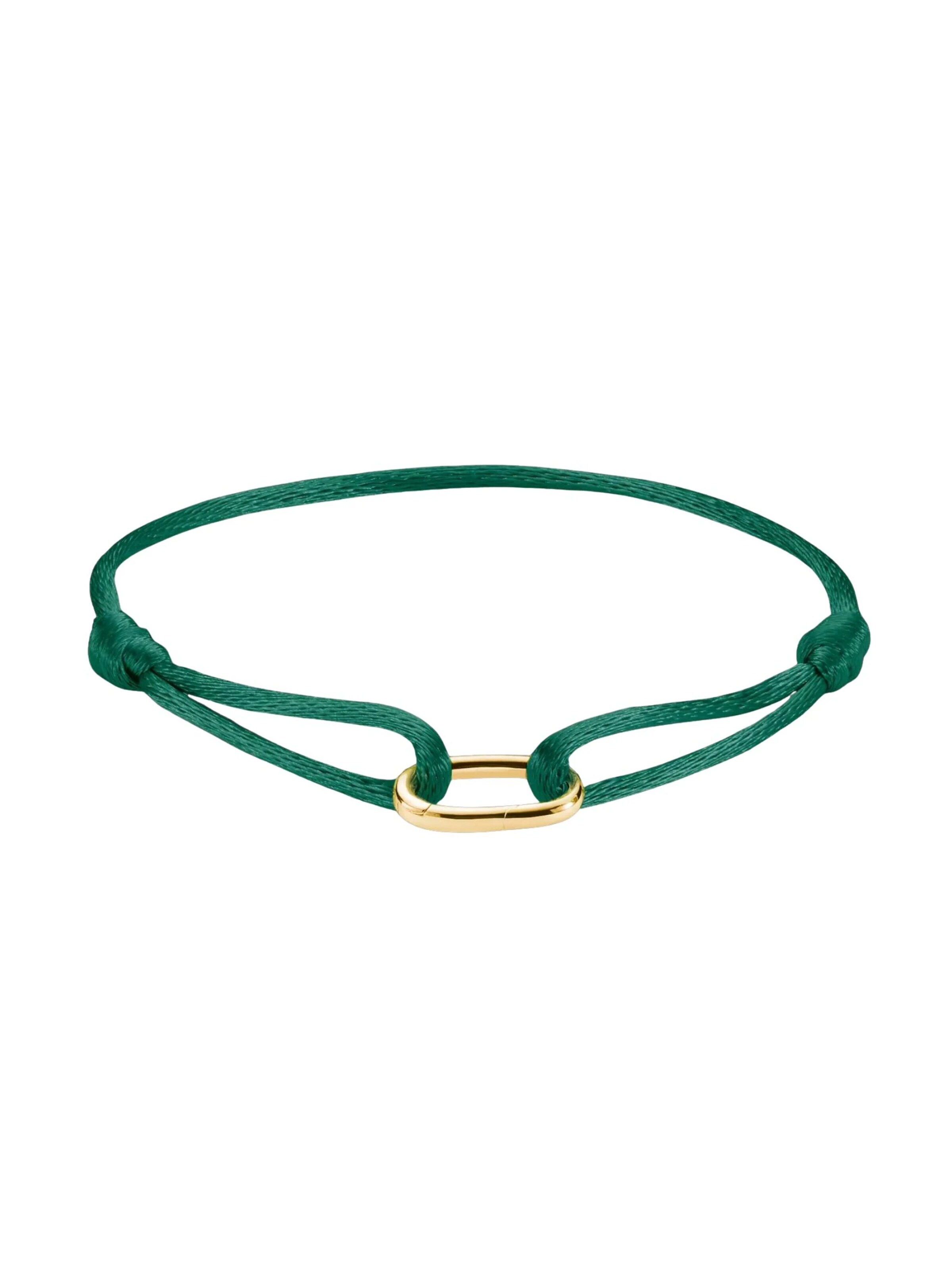 Bracelet 'Thomas Sabo Textilarmband Grün Connect 18k Vergoldet' Thomas Sabo en or : devant
