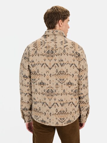 CAMEL ACTIVE Overshirt mit Jacquard-Muster in Beige