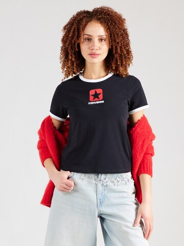 CONVERSE - Camiseta en negro: frente
