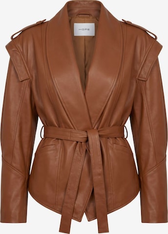 Veste mi-saison 'HOPE GIACCA DI PELLE GIUBBINO' HOPE en marron : devant