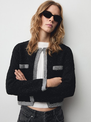 MANGO Knit cardigan 'Royal' in Black: front