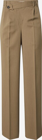 TOPSHOP Loose fit Pleat-front trousers in Green: front