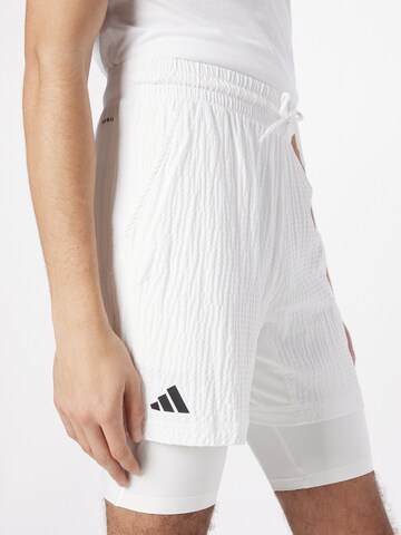 ADIDAS PERFORMANCE Regular Workout Pants 'Aeroready Pro Two-In-One Seersucker ' in White