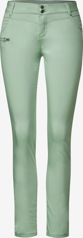 STREET ONE Slim fit Pants in Green: front