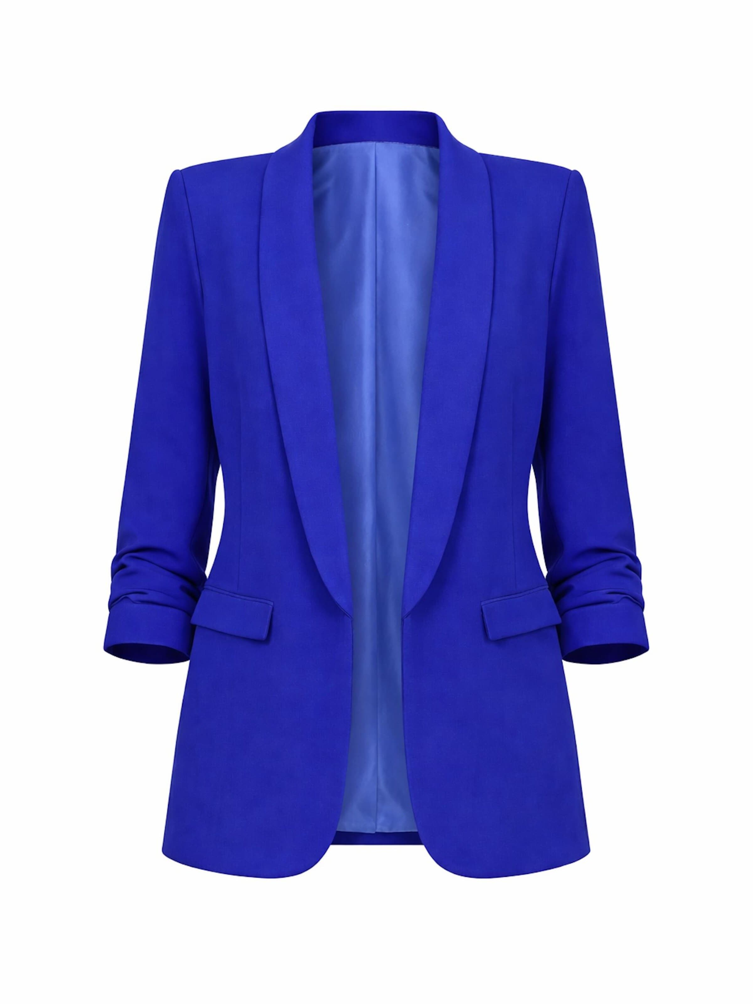 Worldclassca Blazer 'Damen Blazer 3/4 Arm mit Raffung'‌‌ in Blau: Vorderseite