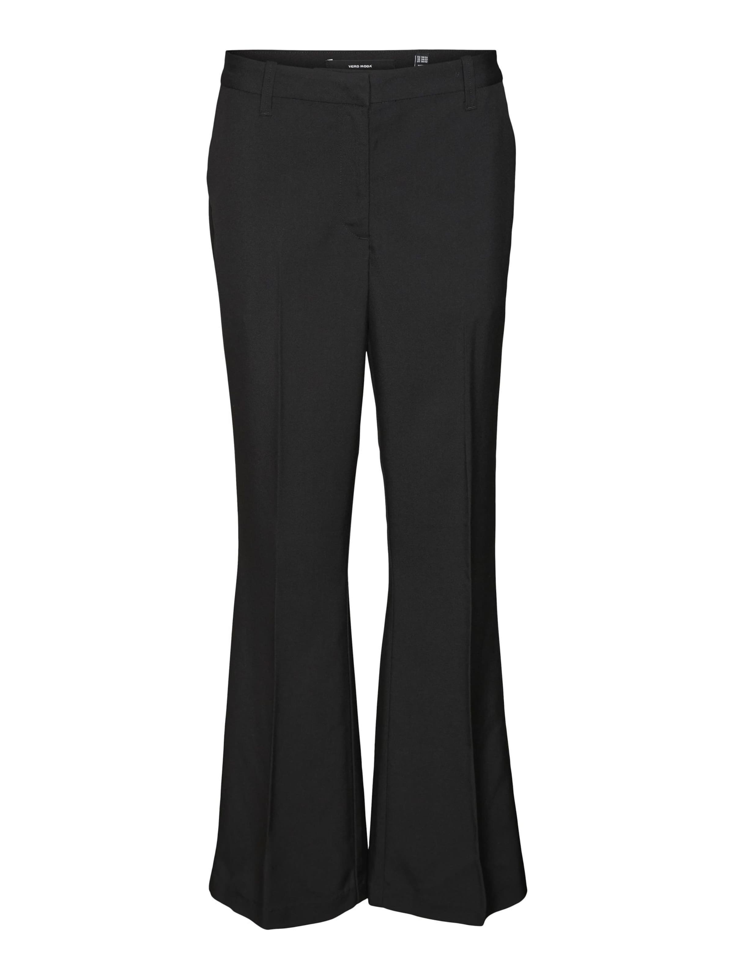 évasé Pantalon à plis 'AVERY ' VERO MODA en noir : devant