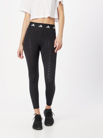 ADIDAS PERFORMANCE - Skinny Calças de desporto 'Brand Love' em preto: frente