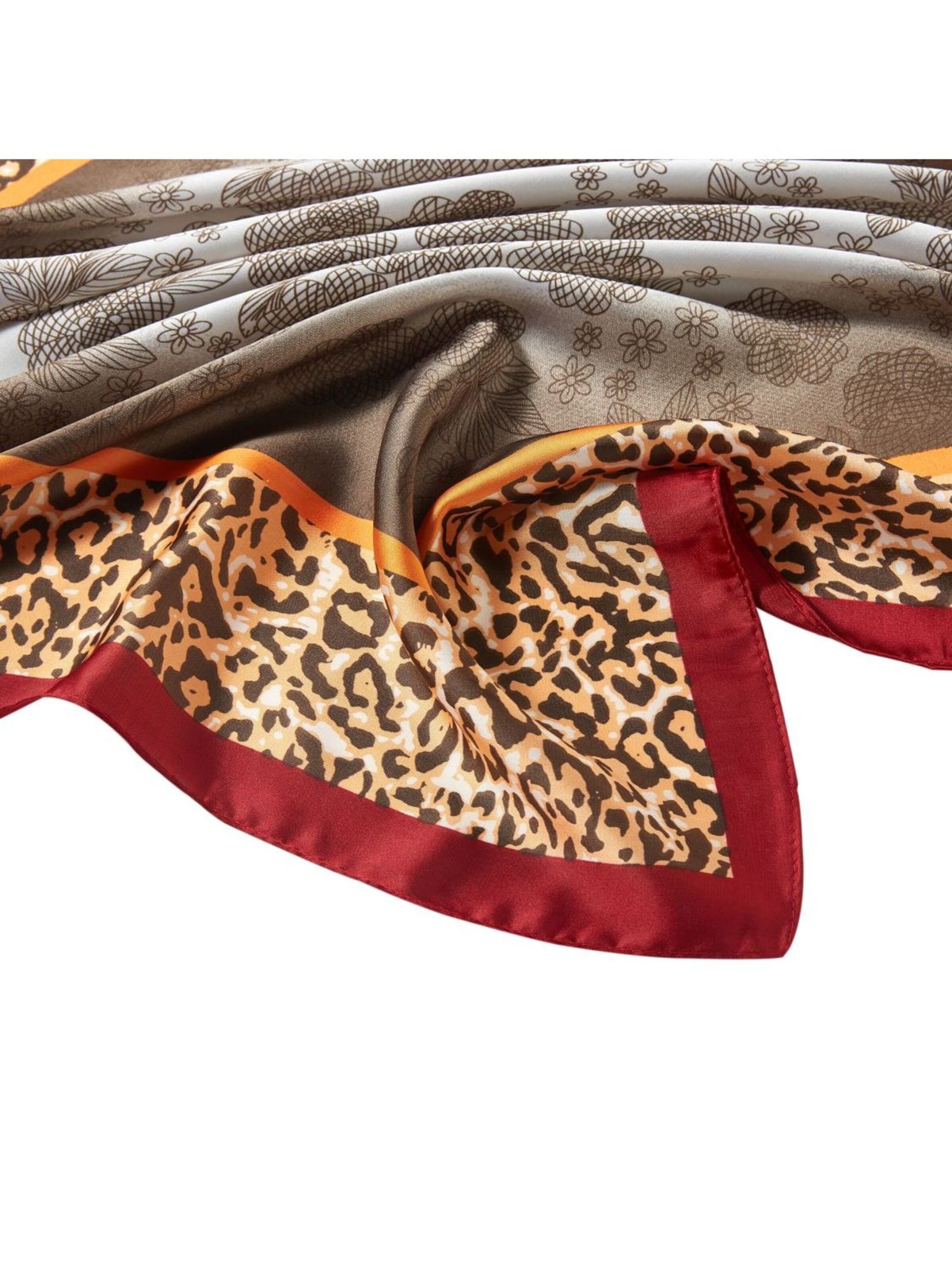 alberto cabale Sjaal 'Petit carré de Soie Chetaah Cléo' in Rood