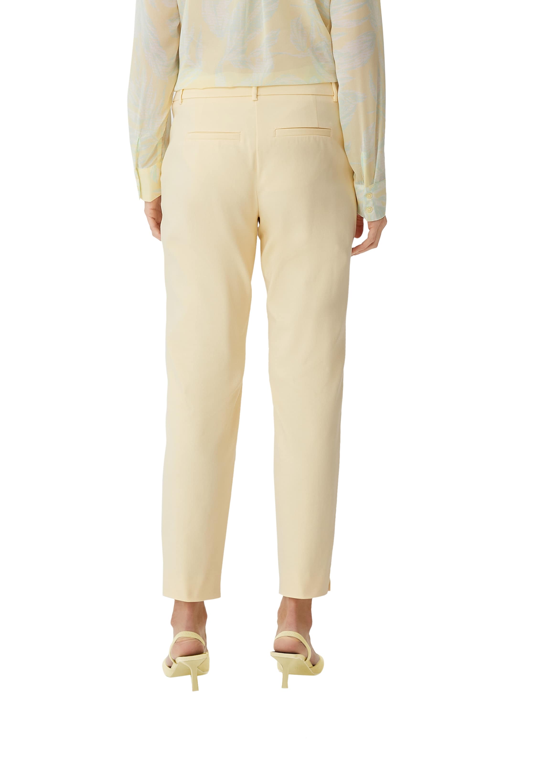 COMMA Slimfit Chino in Geel: terug