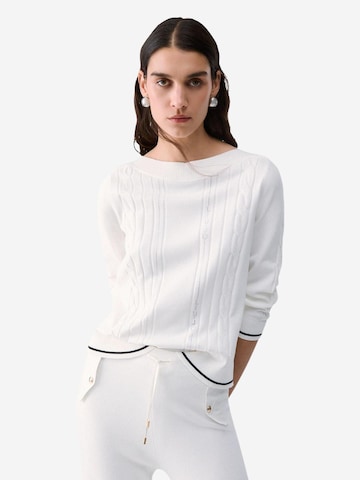 Liu Jo Pullover 'ECS MAGLIA CHIUSA TF6189 MS63L' in Weiß: Vorderseite