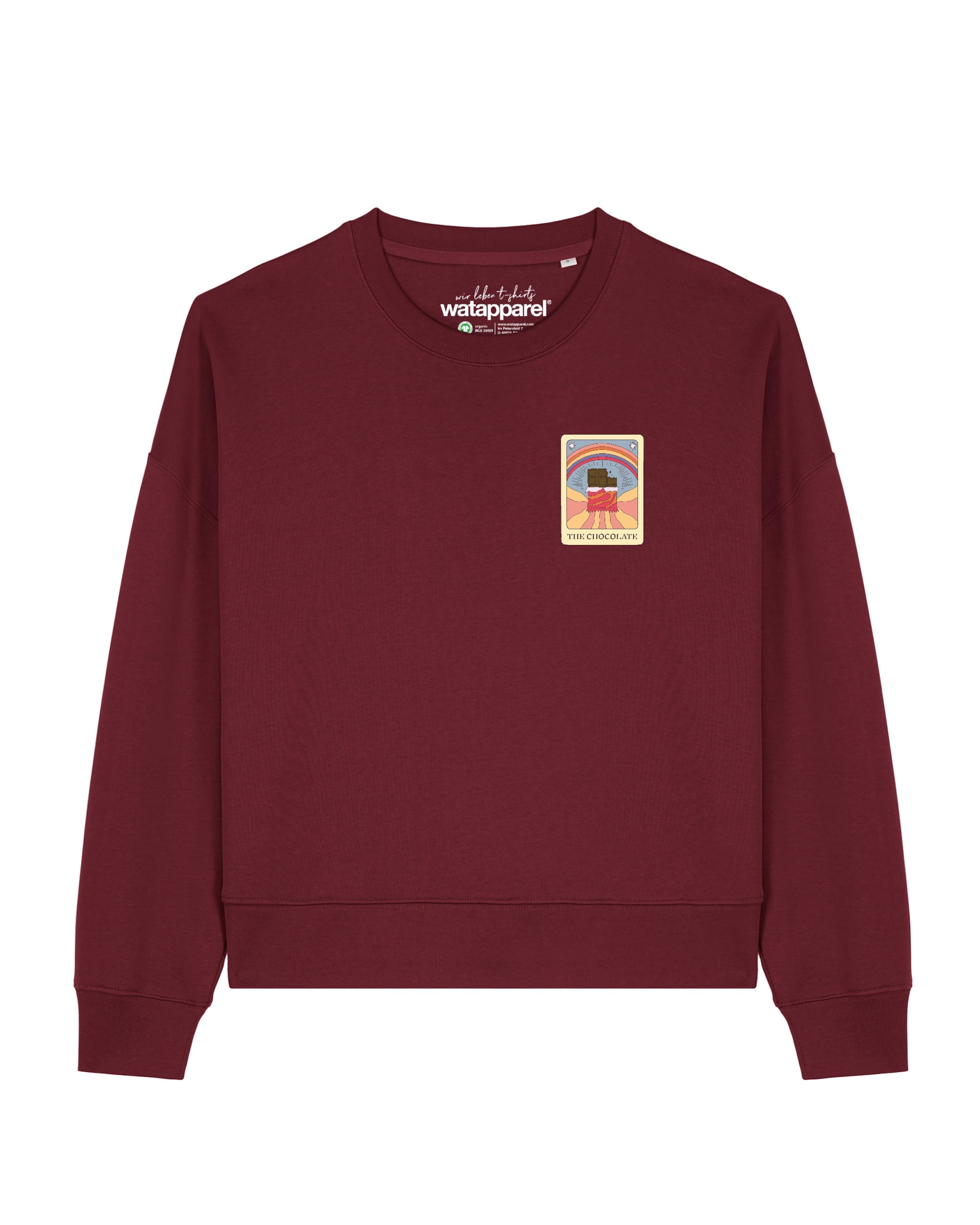 Watapparel Sweatshirt 'Tarot The Chocolate ' in Rood: voorkant
