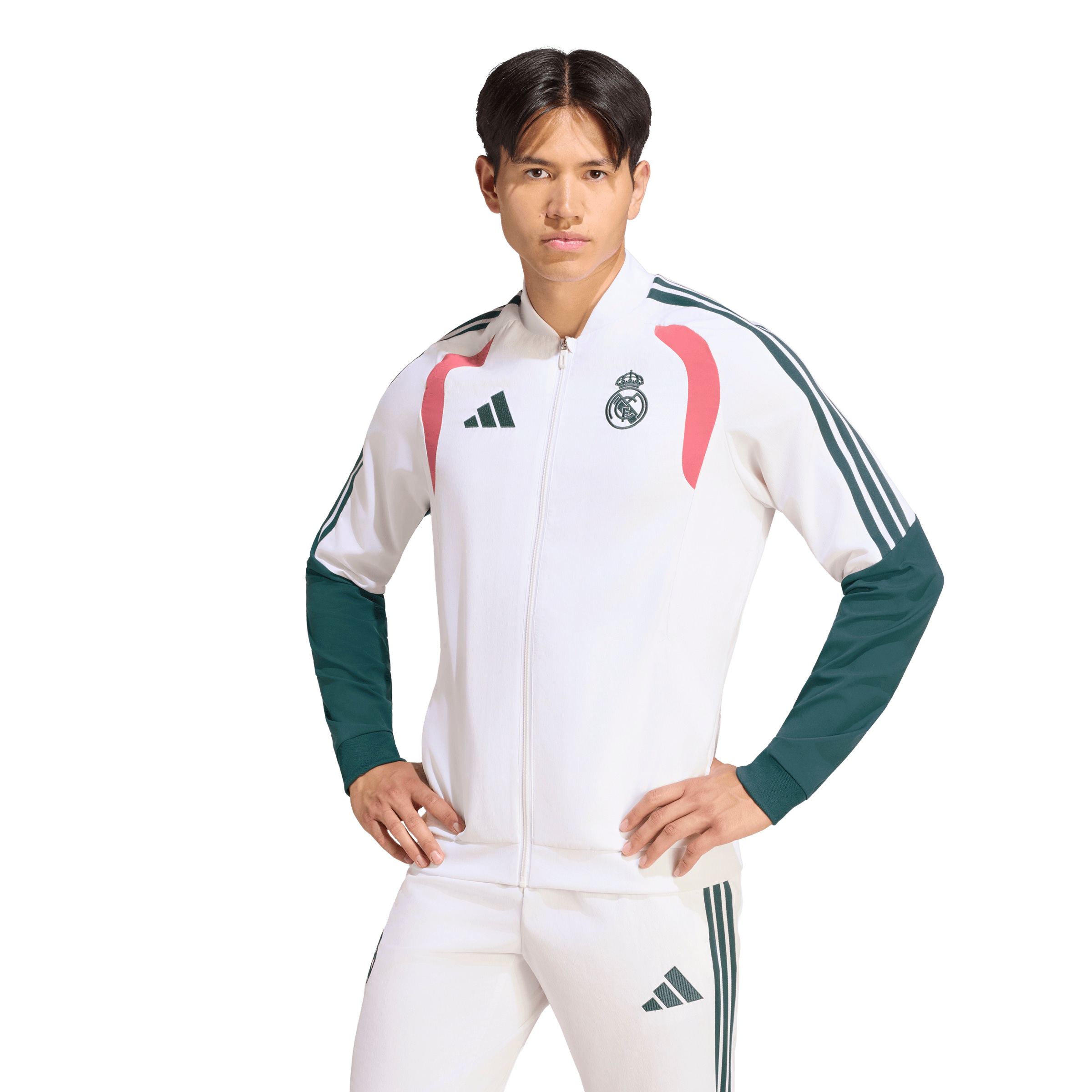 ADIDAS PERFORMANCE Sweat jacket 'REAL EU' in White: front