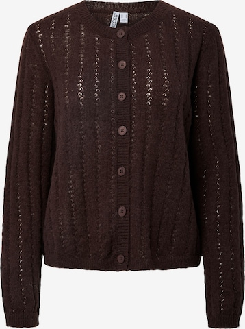 PIECES Strickjacke 'PCAda' in Braun: Vorderseite