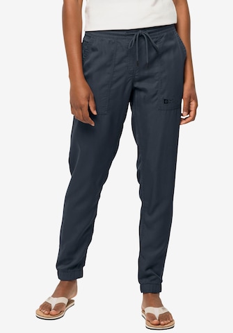 JACK WOLFSKIN Tapered Outdoor Pants in Blue: front
