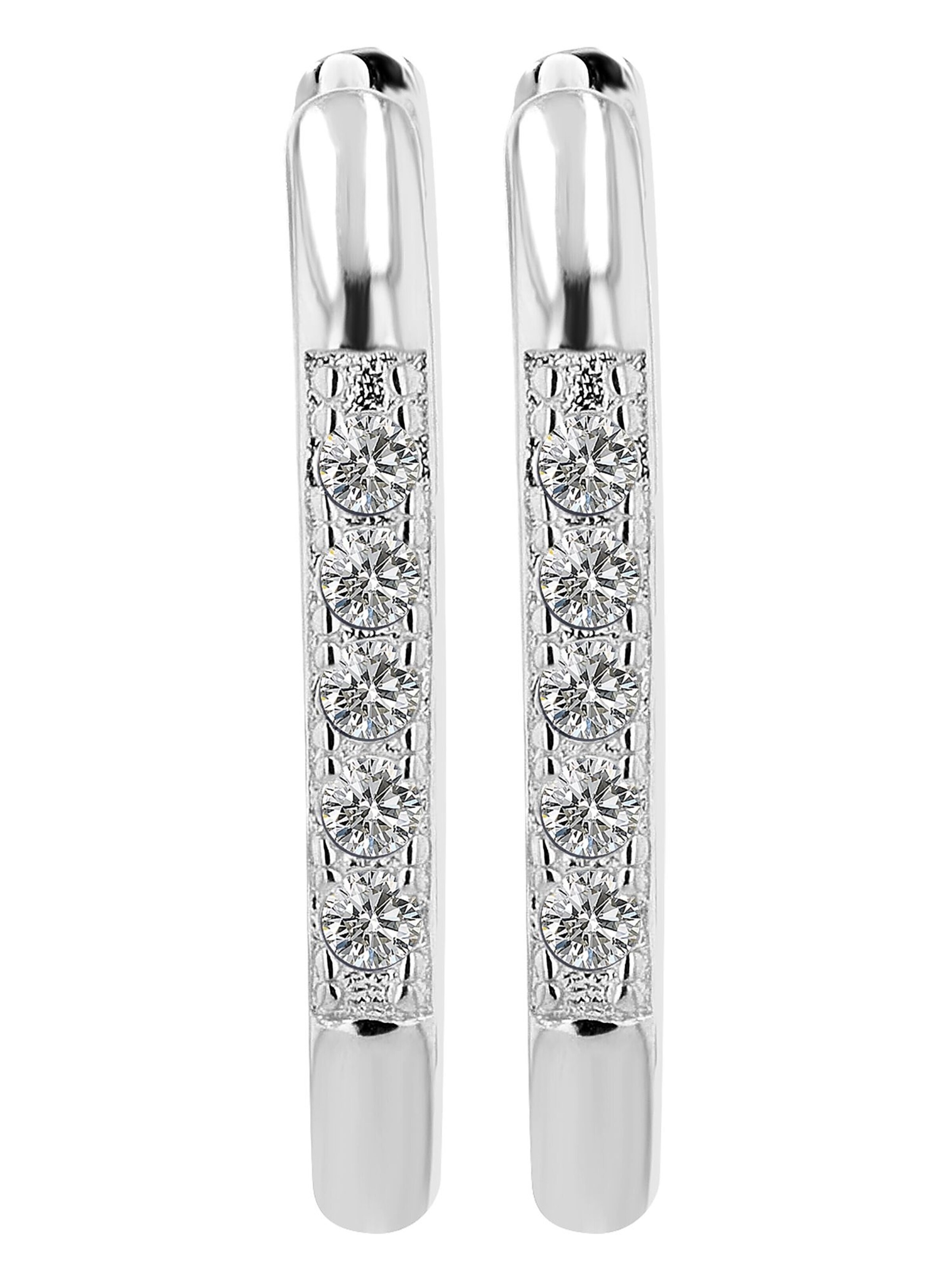 Akzent Earrings '"Avya" aus 925 Sterlingsilber, rhodiniert, langlebig' in Silver: front
