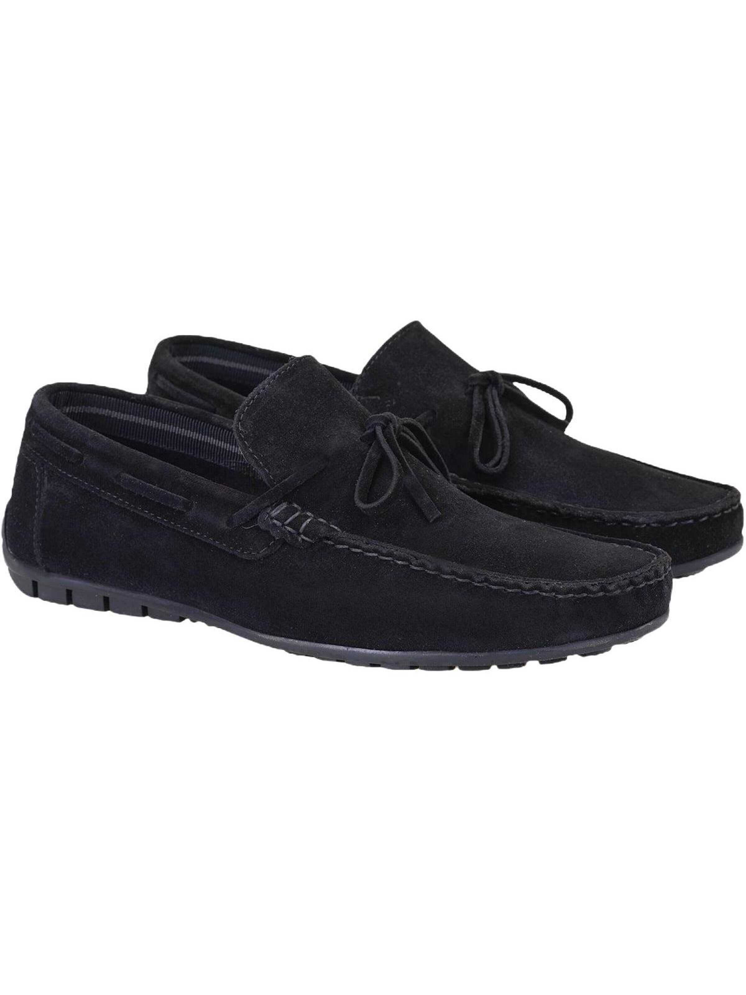 Desa Moccasins 'Slip-Ons' in Black: front
