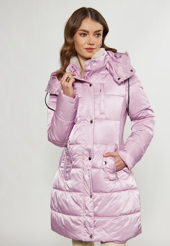 Manteau d’hiver faina en violet : devant