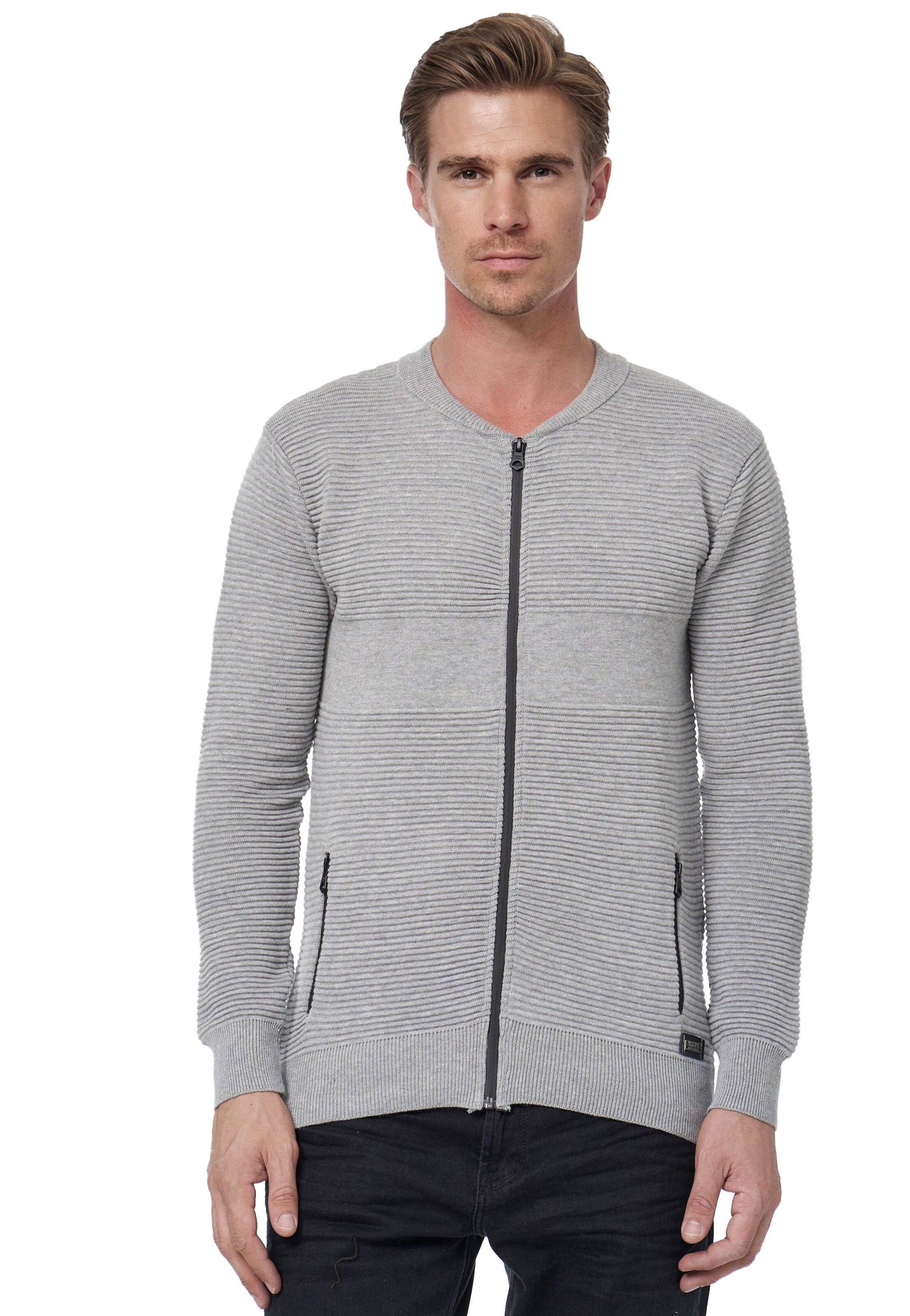 Rusty Neal Knit cardigan in Grey: front