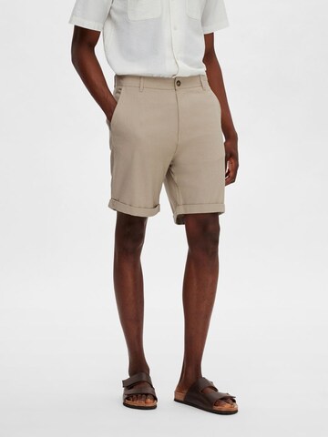 SELECTED HOMME Regular Chinobyxa 'Luton' i beige: framsida