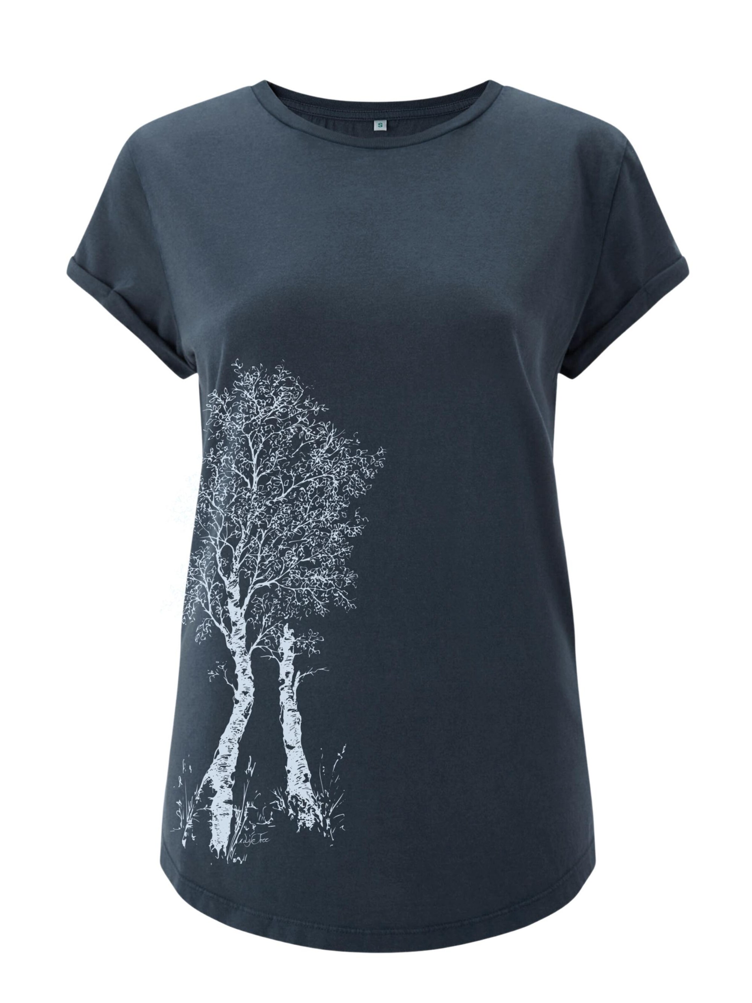 Life-Tree Shirt 'Fairwear Birke' in Blau: Vorderseite