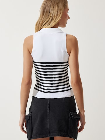 Tops en tricot Happiness İstanbul en blanc