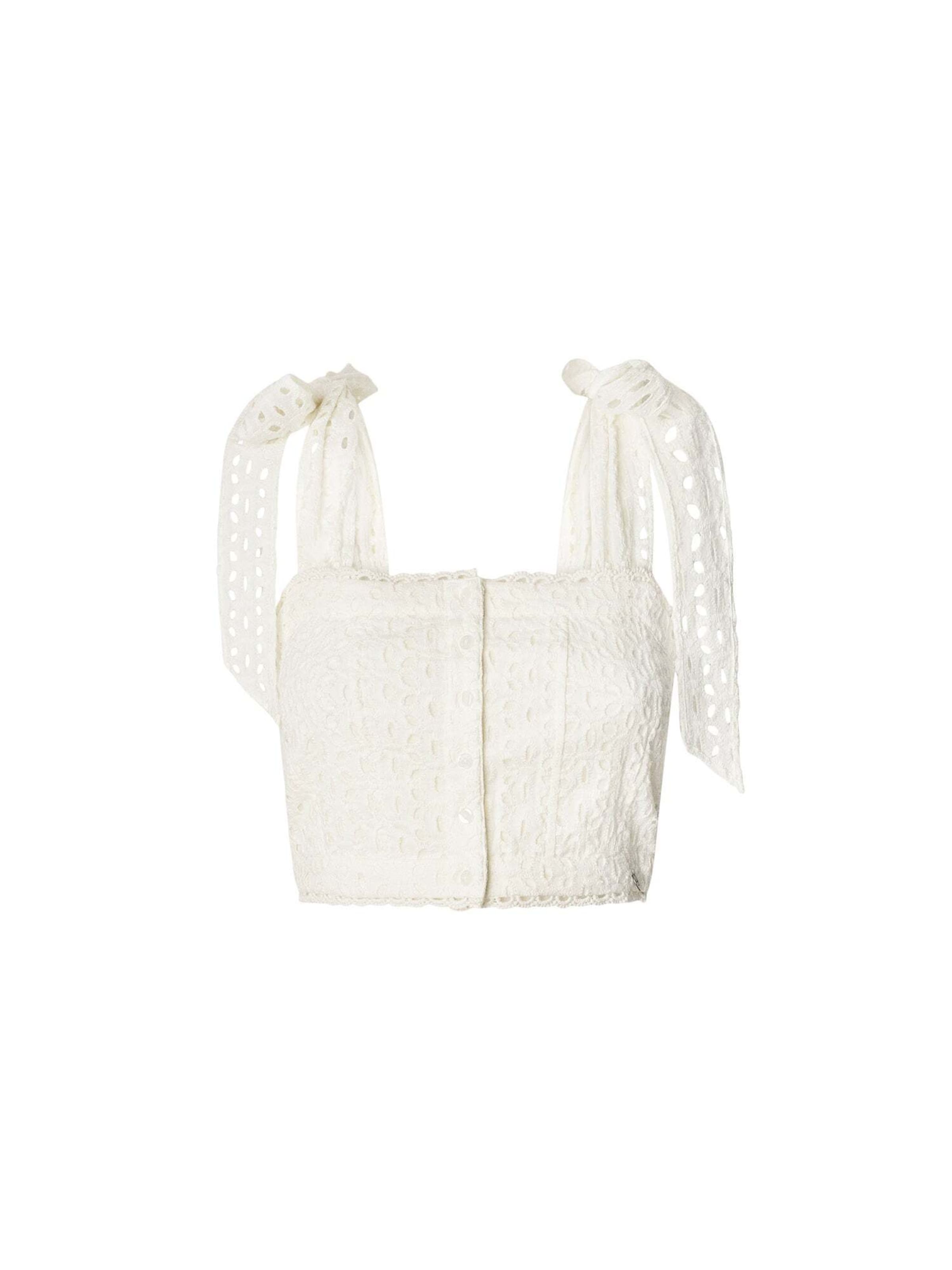 Top 'Ora' di Pepe Jeans in bianco: frontale