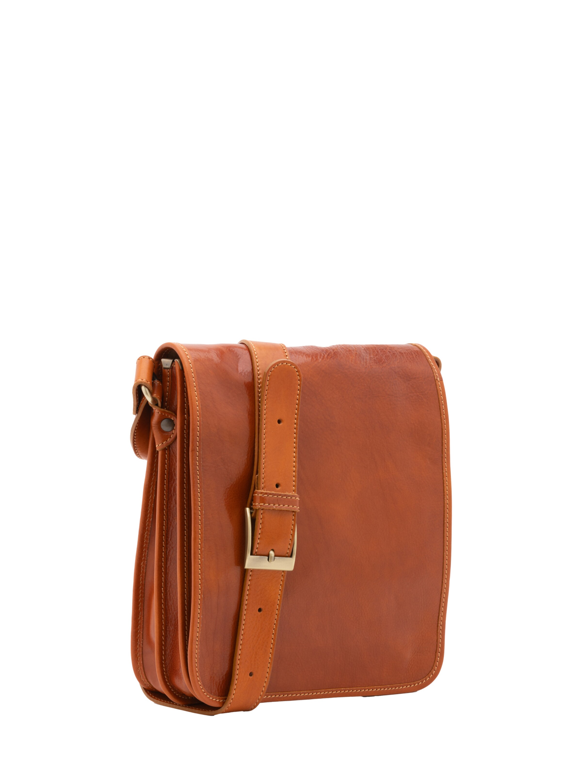 Borsa a tracolla 'Borsa a tracolla uomo vera pelle con chiusura calamita - Made in Italy' di I Fratelli in beige