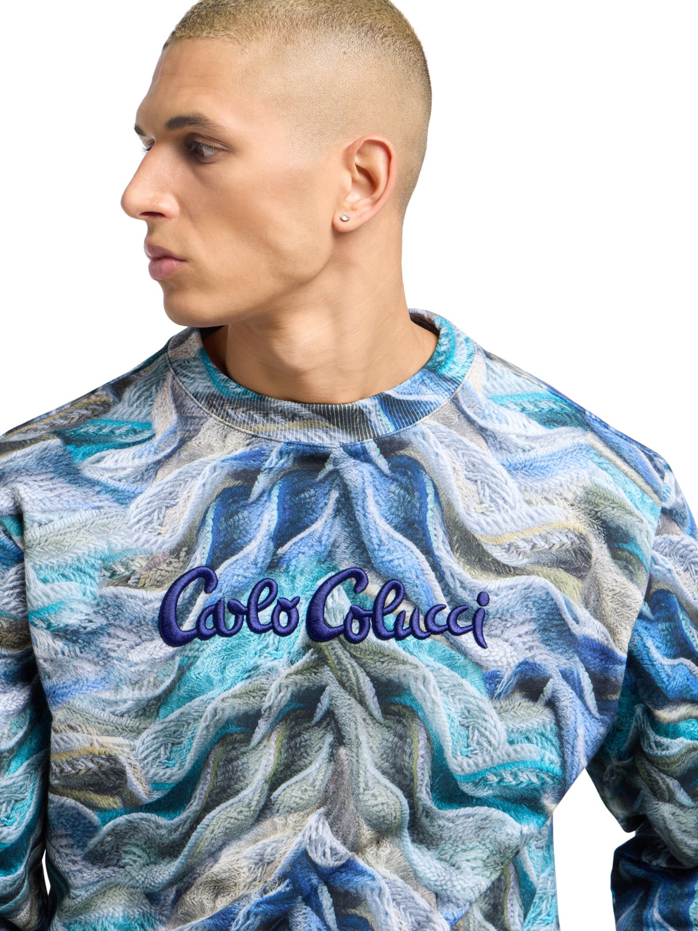 Carlo Colucci Sweatshirt 'Dotti' in Blue