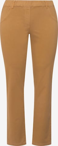 Ulla Popken Skinny Broek in Bruin: voorkant