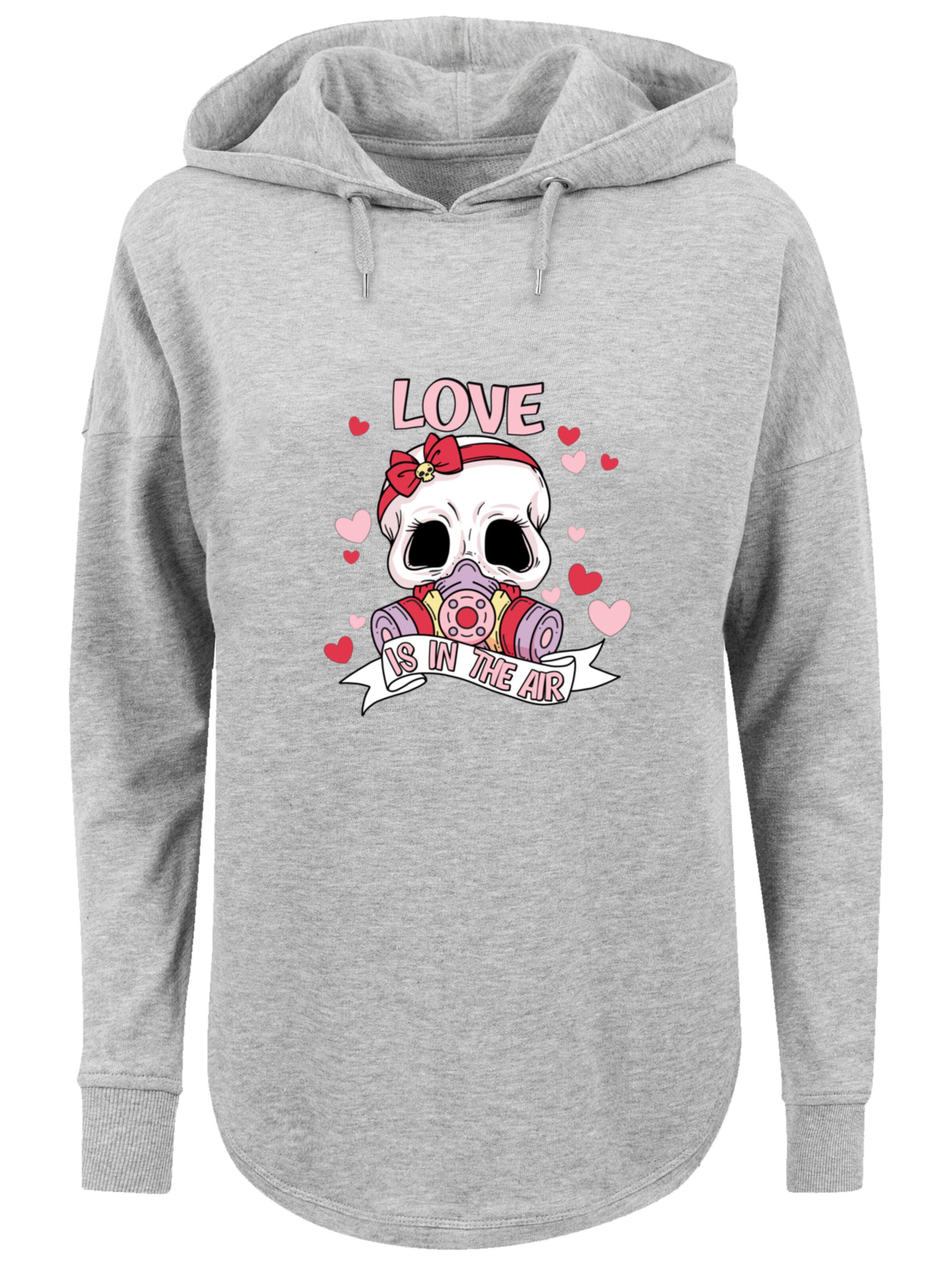 Sweat-shirt 'Anti Valentinstag Love Is In The Air' F4NT4STIC en gris : devant