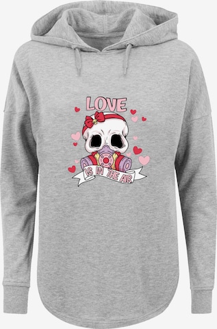Sweat-shirt 'Anti Valentinstag Love Is In The Air' F4NT4STIC en gris : devant