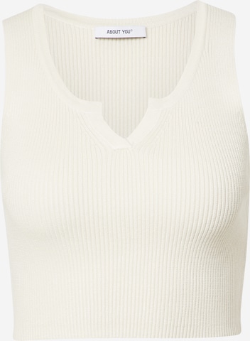 ABOUT YOU Knitted top 'Line' in White: front