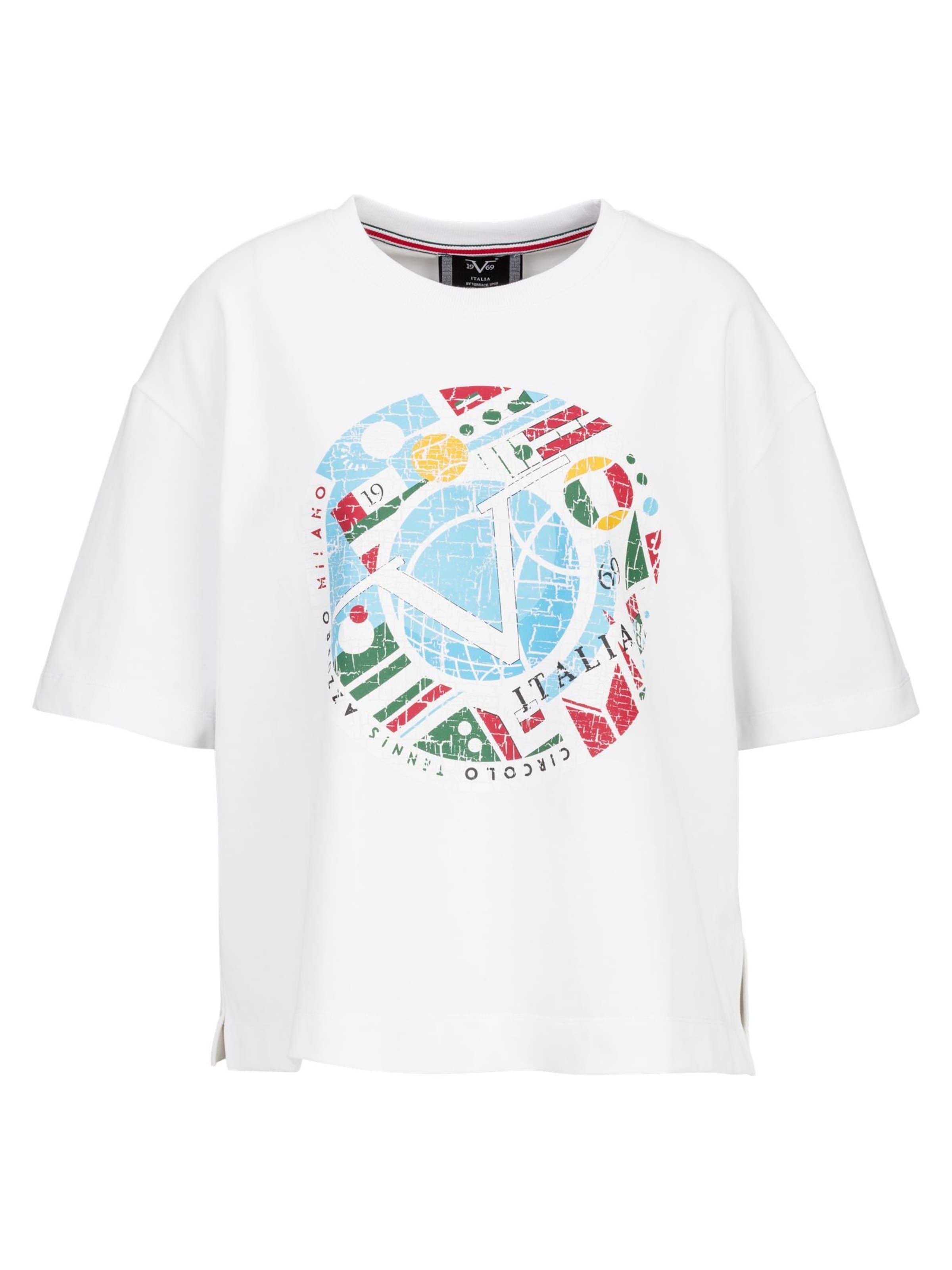 T-shirt oversize 'Petonia Tennis' 19V69 ITALIA en blanc : devant