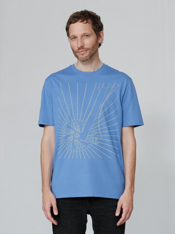 T-Shirt ' Fahrradspeichen ' Watapparel en bleu : devant