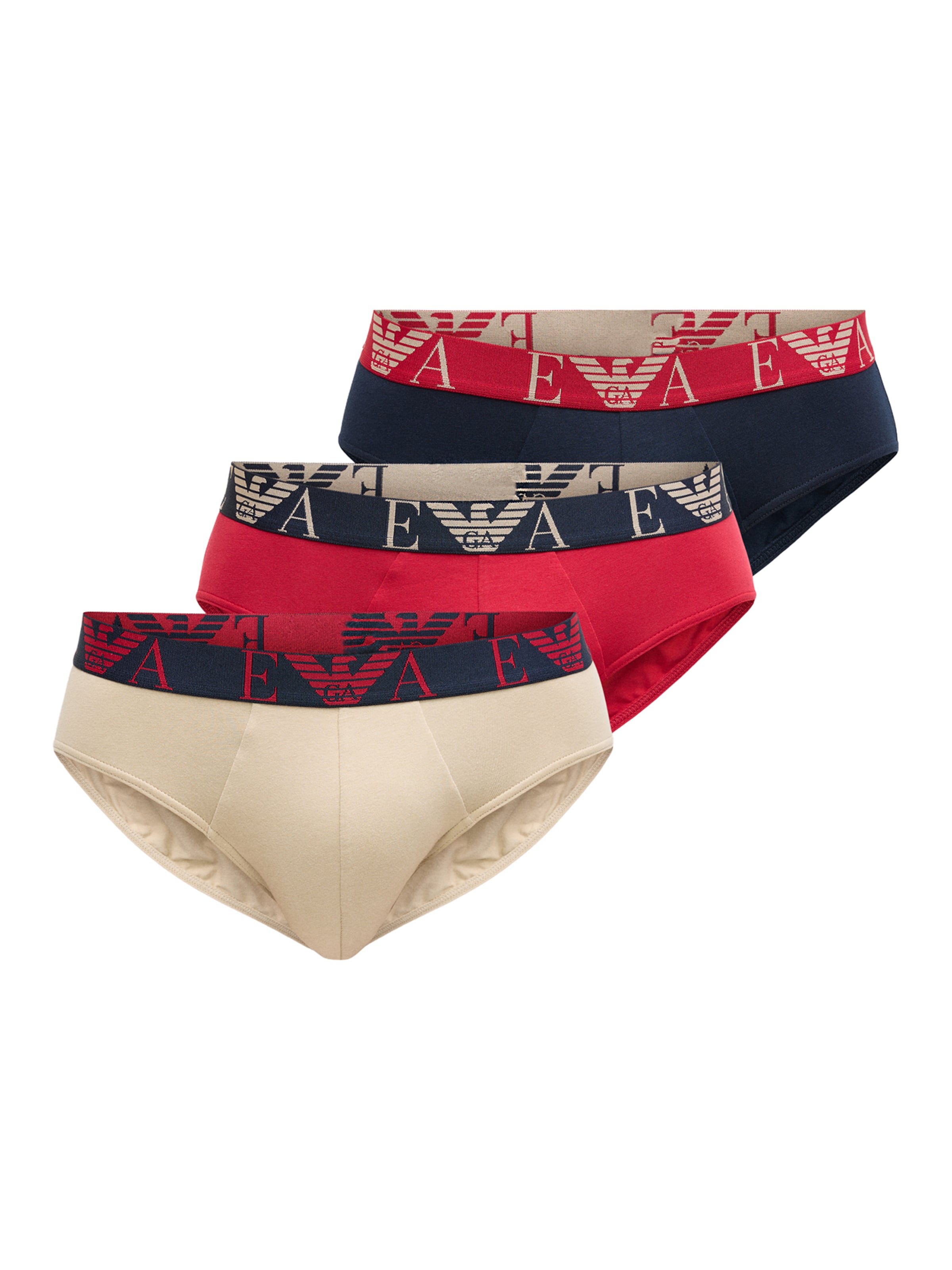 Slip de la Emporio Armani pe bej: față