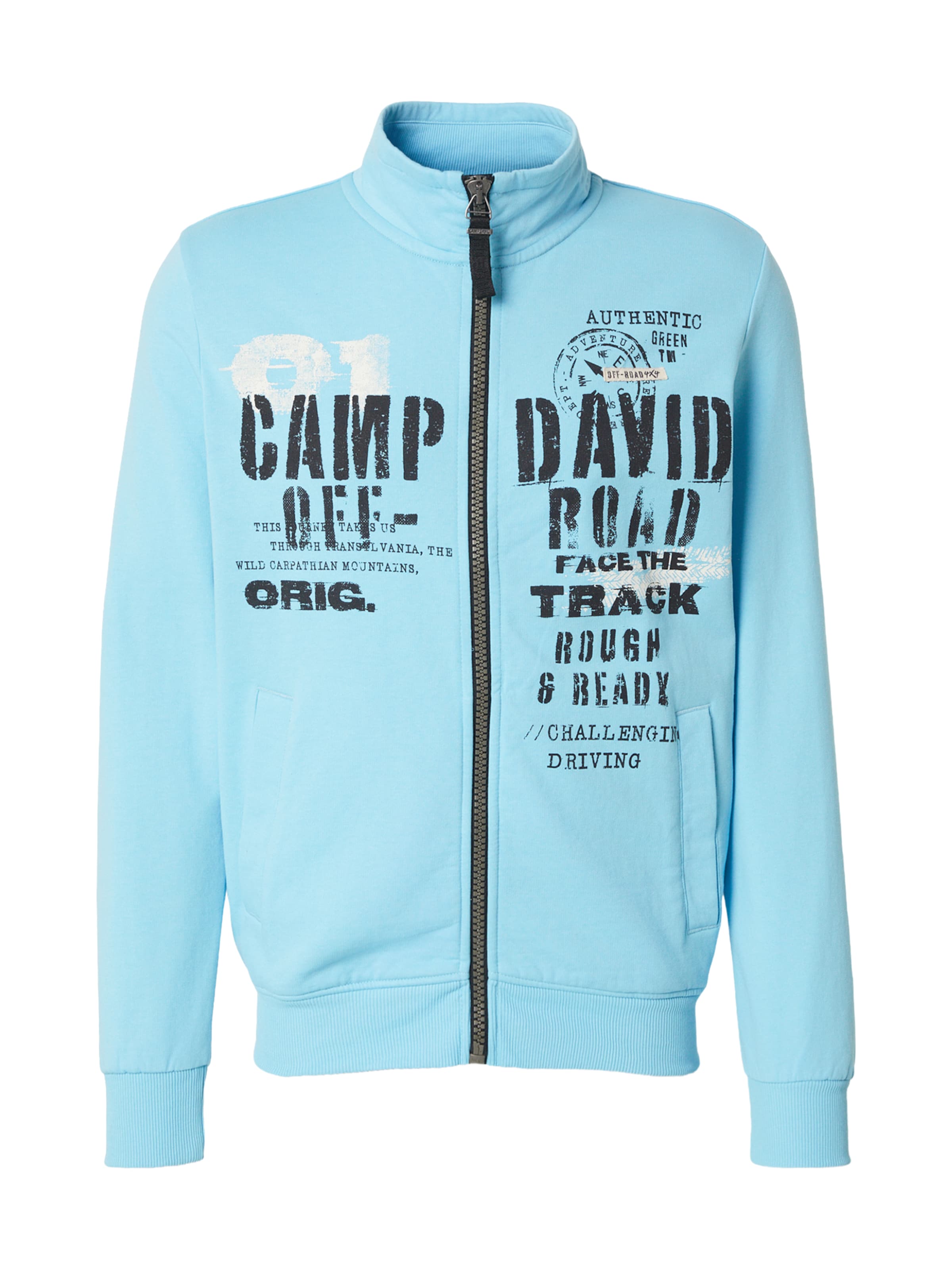CAMP DAVID - Sudadera con cremallera en azul: frente